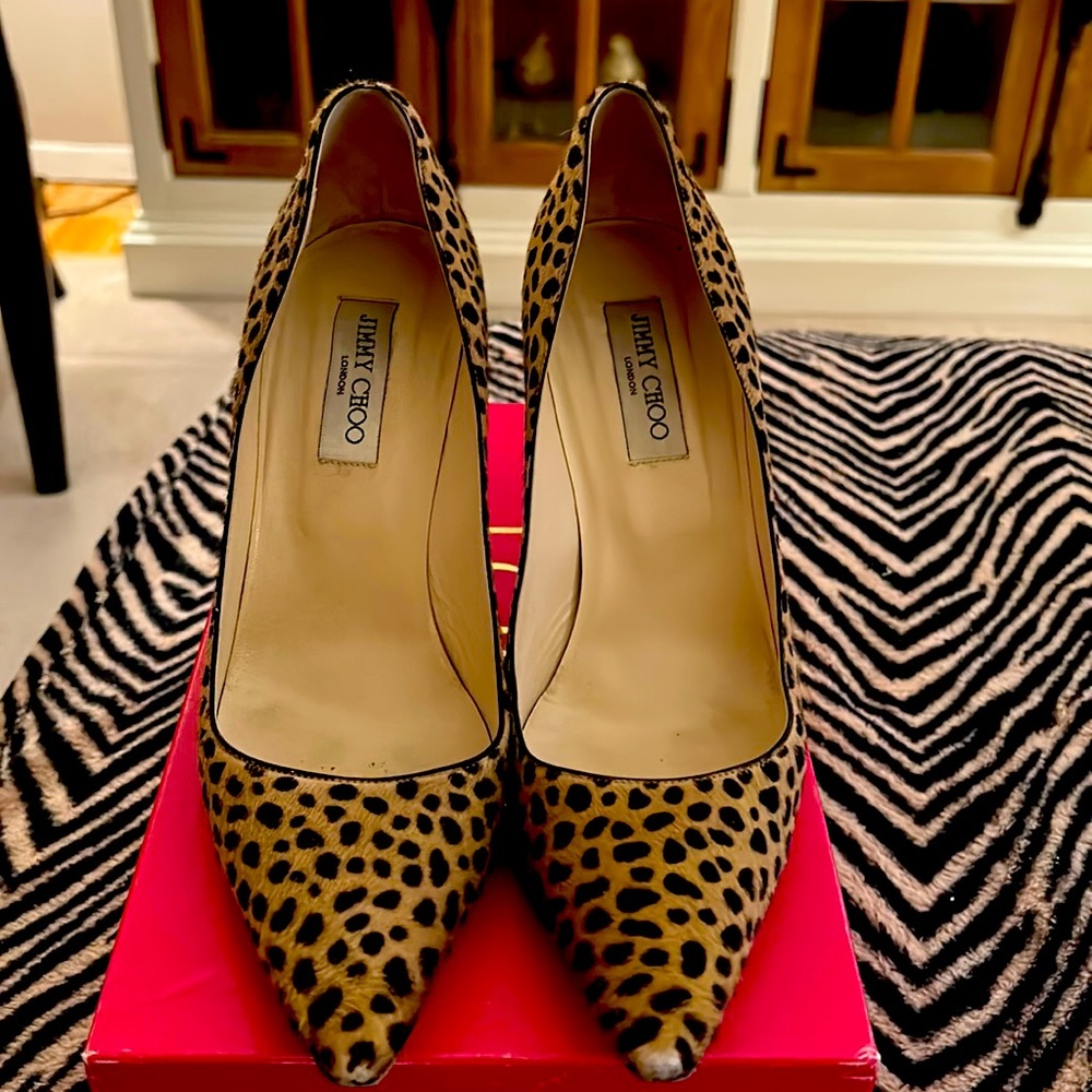 Jimmy Choo Leopard Print Heel Size 41 - image 1